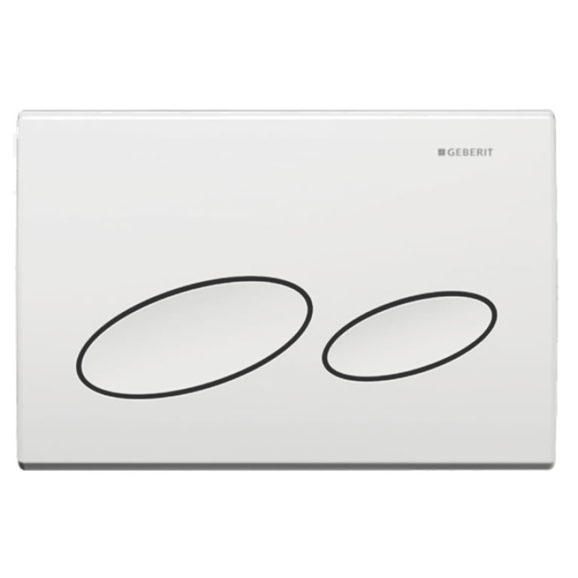 Cutout image of Geberit Kappa20 White Dual Flush Plate